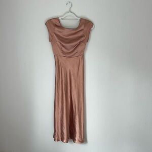 Bridesmaid (or prom) dress maxi copper / burnt peach color